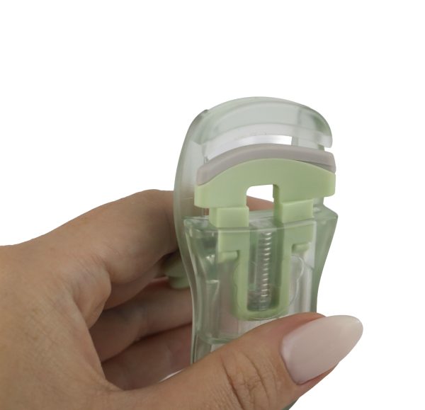 Mini rizador de pestañas verde